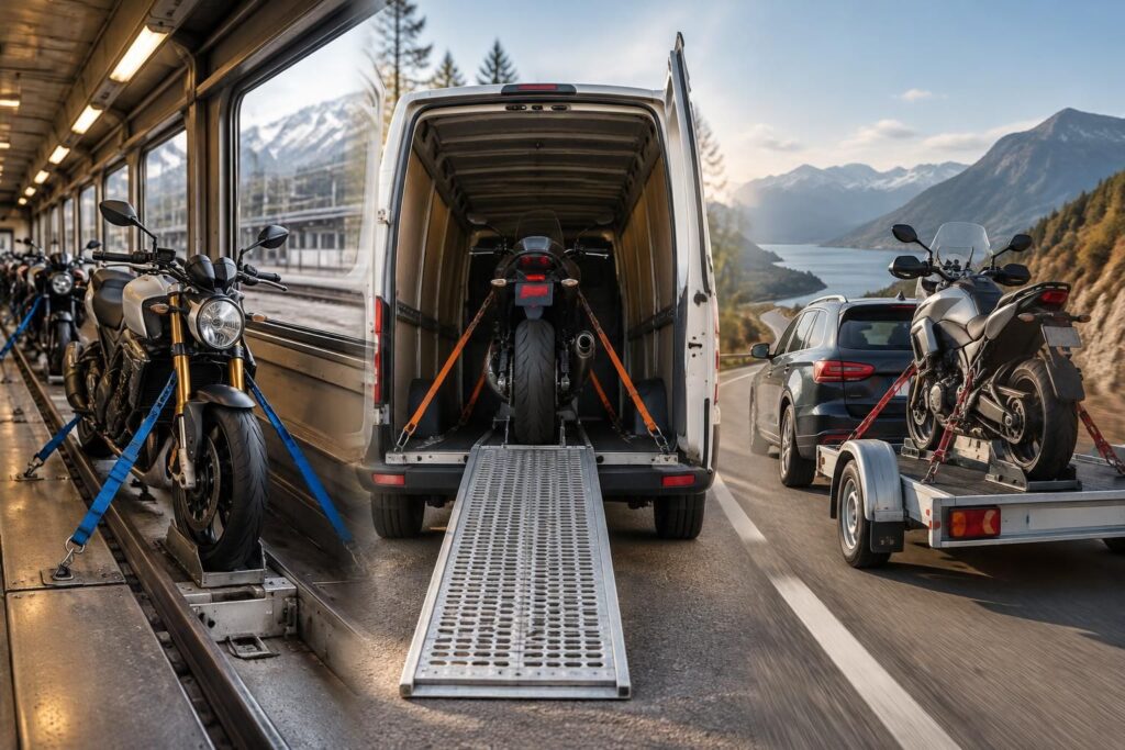 Transporter une moto : conseils pour le transport en train, utilitaire ou remorque